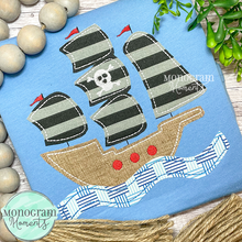 Load image into Gallery viewer, Pirate Ship - BEAN APPLIQUE