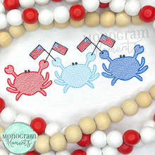 Load image into Gallery viewer, USA Crabs- SKETCH EMBROIDERY