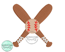 Load image into Gallery viewer, Crossed Bats - MINI FILL EMBROIDERY