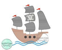 Load image into Gallery viewer, Pirate Ship - SKETCH EMBROIDERY