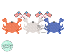 Load image into Gallery viewer, Girl's USA Crabs- SKETCH EMBROIDERY