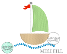 Load image into Gallery viewer, Sailboat - MINI FILL EMBROIDERY
