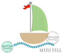 Load image into Gallery viewer, Sailboat - MINI FILL EMBROIDERY