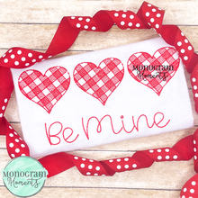Load image into Gallery viewer, Gingham Hearts Trio - SKETCH EMBROIDERY