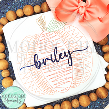 Load image into Gallery viewer, Zaggy Pumpkin-SKETCH EMBROIDERY
