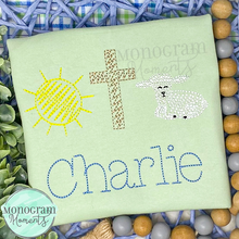 Load image into Gallery viewer, Zaggy Sun, Cross, Lamb - SKETCH EMBROIDERY