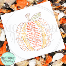 Load image into Gallery viewer, Zaggy Pumpkin (1 Color Outline) - SKETCH EMBROIDERY