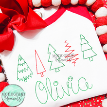 Load image into Gallery viewer, Christmas Tree Row - SKETCH EMBROIDERY