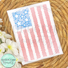 Load image into Gallery viewer, Vertical American Flag - SKETCH EMBROIDERY