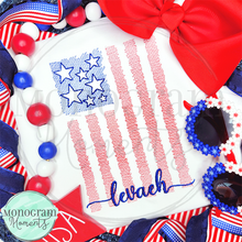 Load image into Gallery viewer, Vertical American Flag - SKETCH EMBROIDERY