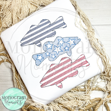 Load image into Gallery viewer, Bass Trio Stars & Stripes - SKETCH EMBROIDERY
