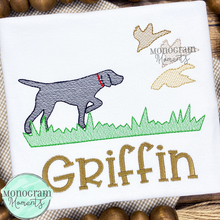 Load image into Gallery viewer, Dog & Duck Hunting - SKETCH EMBROIDERY