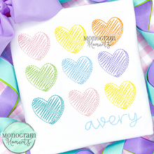 Load image into Gallery viewer, Zaggy 3x3 Candy Hearts- SKETCH EMBROIDERY
