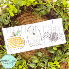 Load image into Gallery viewer, Zaggy Pumpkin, Ghost, & Spider - SKETCH EMBROIDERY