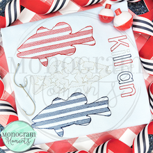 Load image into Gallery viewer, Bass Trio Stars & Stripes - SKETCH EMBROIDERY