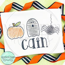 Load image into Gallery viewer, Zaggy Pumpkin, Ghost, & Spider - SKETCH EMBROIDERY