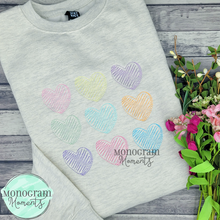 Load image into Gallery viewer, Zaggy 3x3 Candy Hearts- SKETCH EMBROIDERY