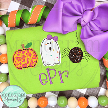 Load image into Gallery viewer, Girl's Pumpkin, Ghost, & Spider - BEAN APPLIQUE