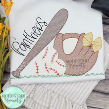 Load image into Gallery viewer, Girl's Baseball Things - SKETCH EMBROIDERY