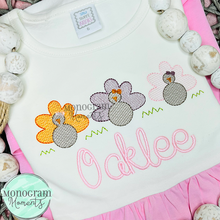 Load image into Gallery viewer, Girl's Turkey Trio - SKETCH EMBROIDERY