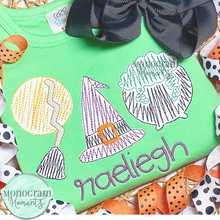 Load image into Gallery viewer, Zaggy Witch Trio - SKETCH EMBROIDERY