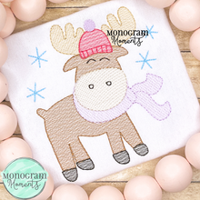 Load image into Gallery viewer, Winter Moose - SKETCH EMBROIDERY