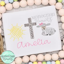 Load image into Gallery viewer, Zaggy Girl's Sun, Cross, Lamb - SKETCH EMBROIDERY
