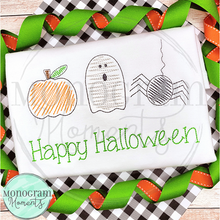 Load image into Gallery viewer, Zaggy Pumpkin, Ghost, & Spider - SKETCH EMBROIDERY
