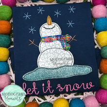 Load image into Gallery viewer, Snowing Snowman - BEAN APPLIQUE