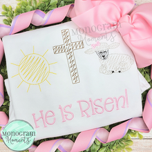 Load image into Gallery viewer, Zaggy Girl's Sun, Cross, Lamb - SKETCH EMBROIDERY