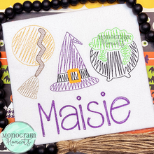 Load image into Gallery viewer, Zaggy Witch Trio - SKETCH EMBROIDERY