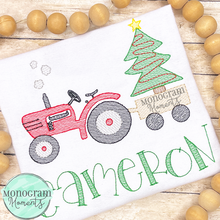 Load image into Gallery viewer, Vintage Tractor Christmas Tree - SKETCH EMBROIDERY

