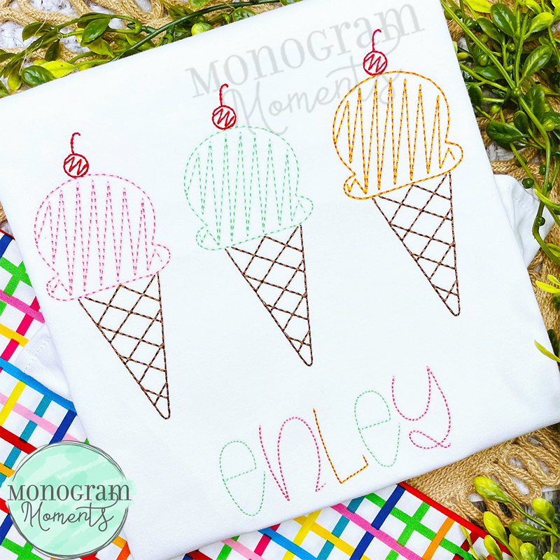 Zaggy Ice Creams - SKETCH EMBROIDERY