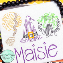 Load image into Gallery viewer, Zaggy Witch Trio - SKETCH EMBROIDERY