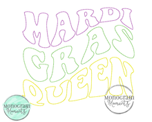 Load image into Gallery viewer, Mardi Gras Queen - BEAN OUTLINE EMBROIDERY