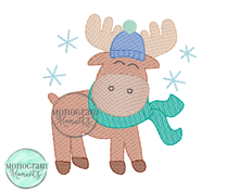 Load image into Gallery viewer, Winter Moose - SKETCH EMBROIDERY