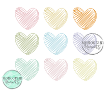 Load image into Gallery viewer, Zaggy 3x3 Candy Hearts- SKETCH EMBROIDERY