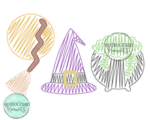 Load image into Gallery viewer, Zaggy Witch Trio - SKETCH EMBROIDERY