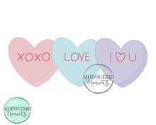 Load image into Gallery viewer, Heart Candy Trio - SKETCH EMBROIDERY