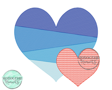 Load image into Gallery viewer, 2 Hearts - SKETCH EMBROIDERY