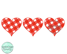 Load image into Gallery viewer, Gingham Hearts Trio - SKETCH EMBROIDERY