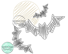 Load image into Gallery viewer, Zaggy Bats at Night - SKETCH EMBROIDERY