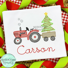 Load image into Gallery viewer, Vintage Tractor Christmas Tree - SKETCH EMBROIDERY
