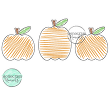 Load image into Gallery viewer, Zaggy Pumpkin Trio - SKETCH EMBROIDERY