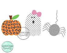 Load image into Gallery viewer, Girl's Pumpkin, Ghost, & Spider - BEAN APPLIQUE