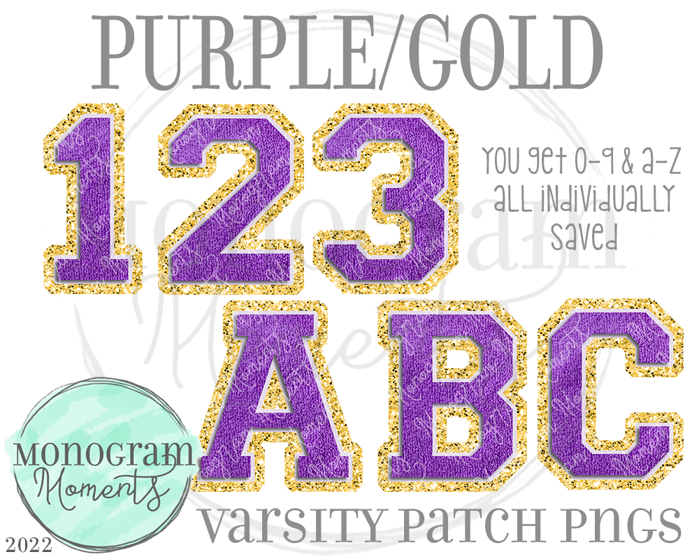 Purple/Gold Varsity Patch Alpha