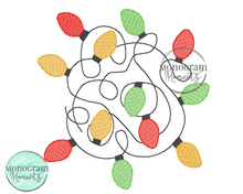 Load image into Gallery viewer, Jumbled Christmas Lights - SKETCH EMBROIDERY