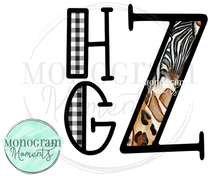 Load image into Gallery viewer, Animal Print Stacked Mono