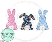 Load image into Gallery viewer, Girl's Stitched Bunny Tail Trio