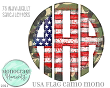 Load image into Gallery viewer, Camo USA Flag Circle Mono
